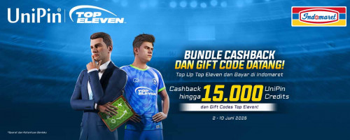 Top Up Top Eleven dan Bayar di Indomaret, Dapatkan Bonus 15rb UC dan Special Gift Codes Top Eleven!!